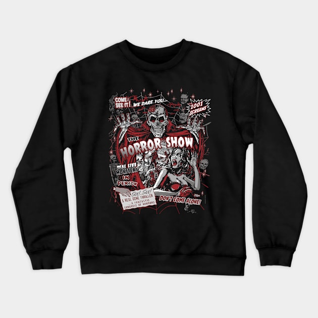 Horror movie Monsters spook show Crewneck Sweatshirt by monstermangraphic